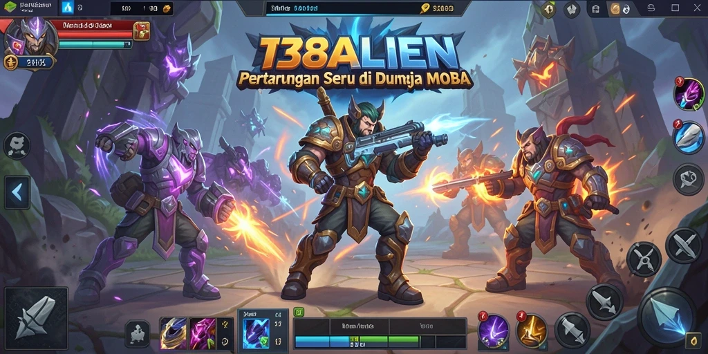 Tampilan gameplay seru dari 138ALIEN dalam pertempuran MOBA.