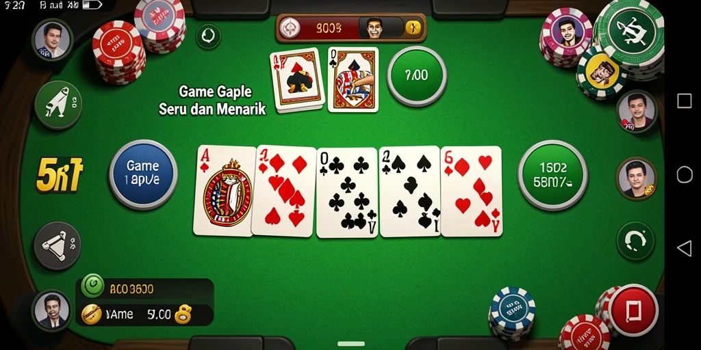 Screenshot gameplay Gaple di 5RT yang mendebarkan.