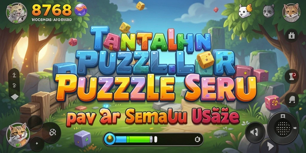 Gameplay menantang di 8768 dengan berbagai puzzle menarik.