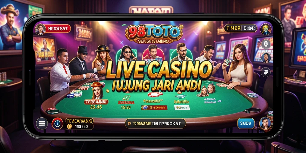 Tampilan gameplay nyata dengan dealer cantik di 98TOTO Live Casino.