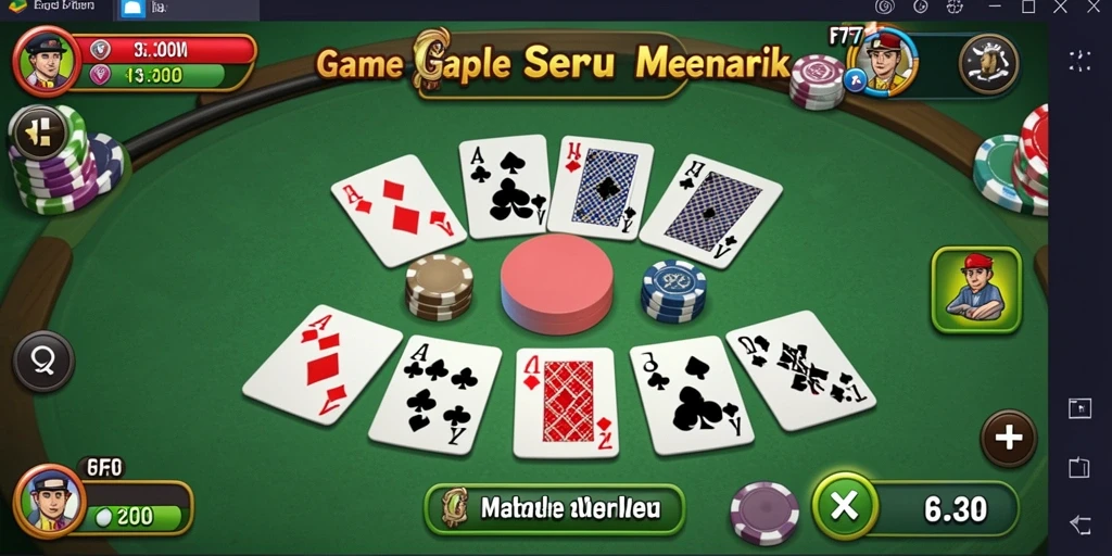 Tampilan gameplay seru F7F7 dalam aksi Gaple.