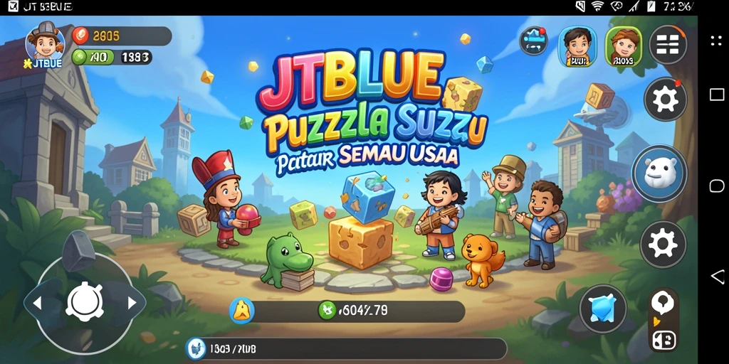 Tampilan menarik dari gameplay puzzle JTBLUE yang menantang.