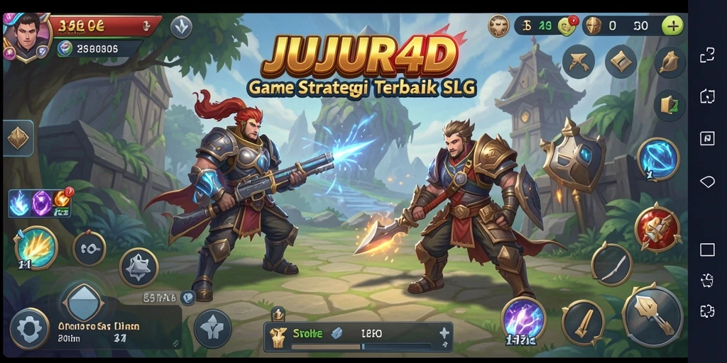 Tampilan gameplay menarik dalam JUJUR4D dengan pertempuran strategis.