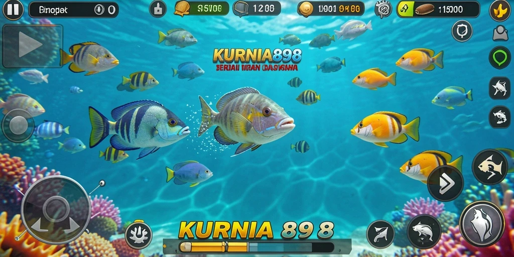 Tangkapan layar gameplay KURNIA898 yang menampilkan aksi menembak ikan.