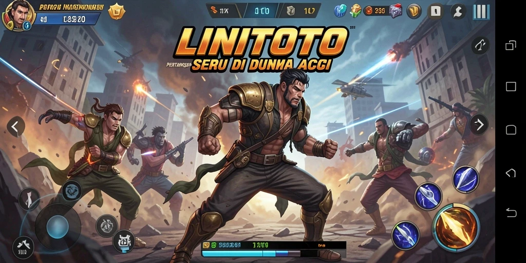 Screenshot gameplay yang menampilkan pertarungan seru di LINITOTO.