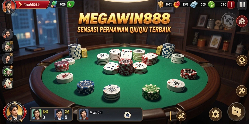 Screenshot MEGAWIN888 menunjukkan gameplay seru dalam permainan QiuQiu.
