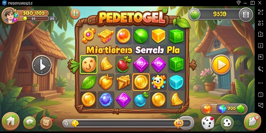 Tangkapan layar menunjukkan gameplay seru PEDETOGEL Match-3.