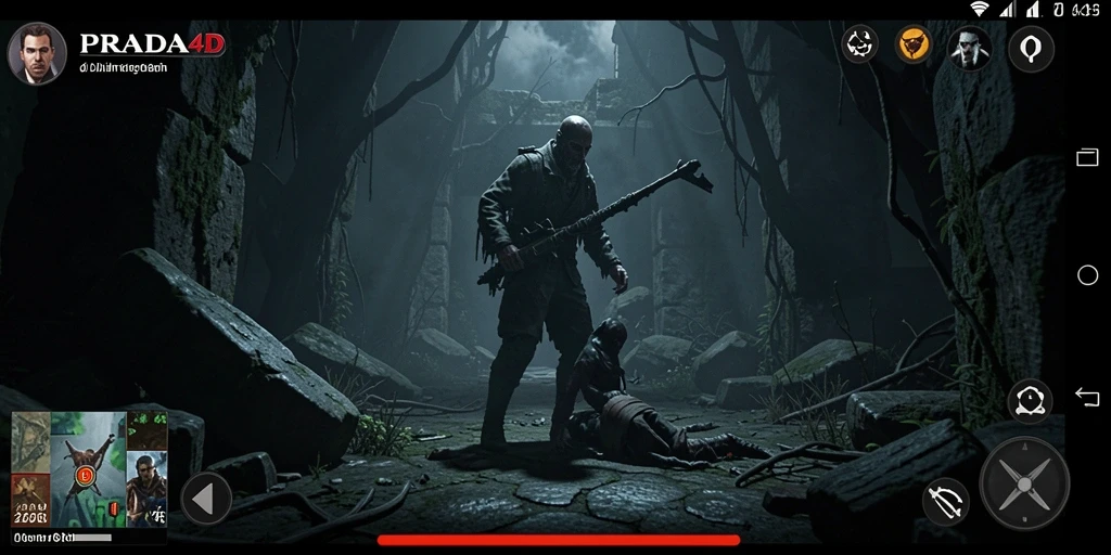Screenshot menegangkan dari gameplay PRADA4D yang menyeramkan.