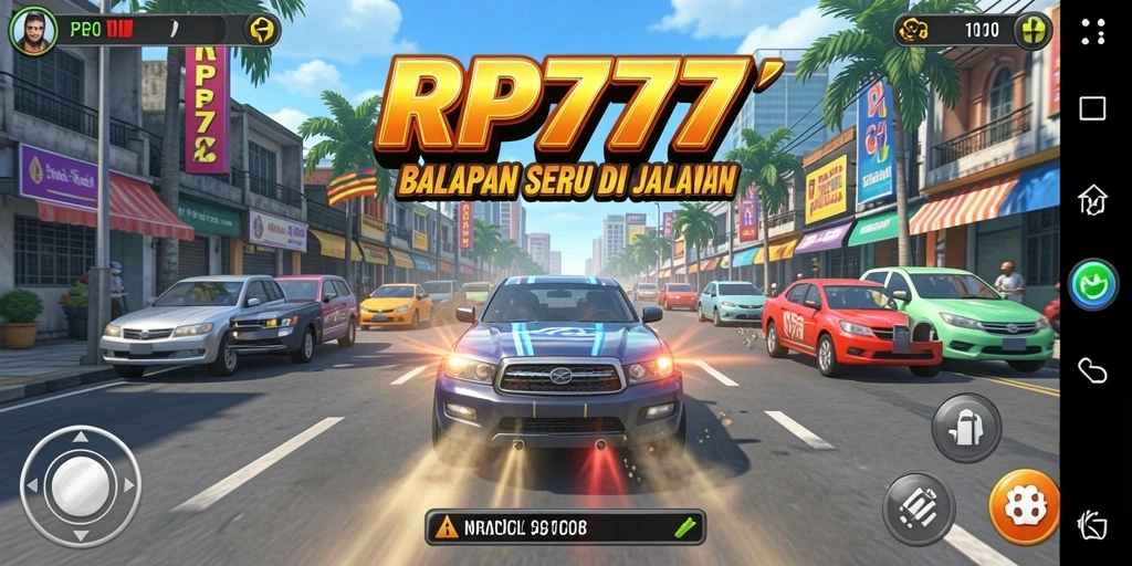Tampak serunya gameplay balapan di RP777 dengan berbagai mobil yang beraksi.