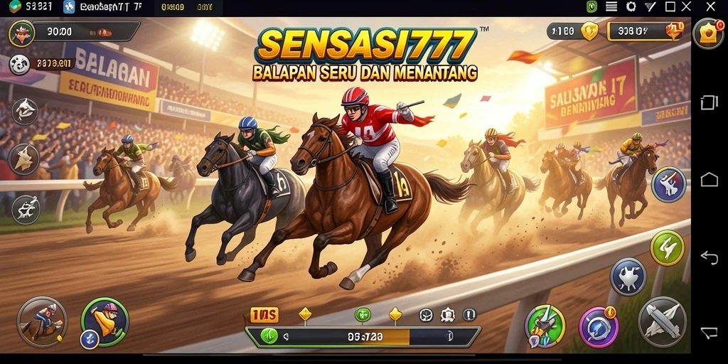 Screenshot gameplay SENSASI777 menampilkan balapan seru di lintasan perkotaan.