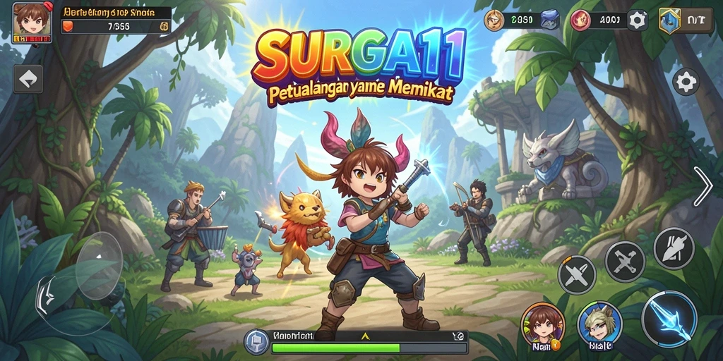 Tampilan gameplay menakjubkan dari SURGA11 dengan karakter Anime.