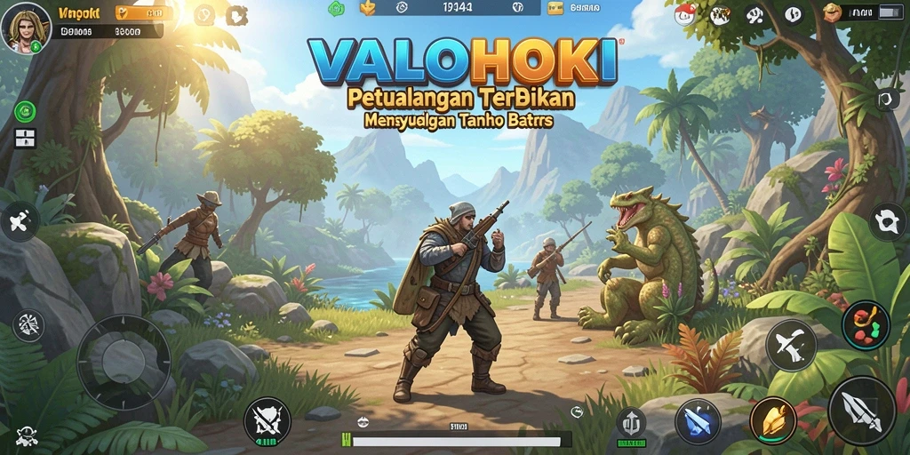 Tangkapan layar dari gameplay VALOHOKI yang menampilkan petualangan Open World.